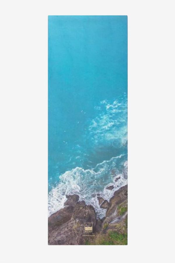 Channel Piha’s wild beauty with our eco yoga mat, featuring aerial views of her iconic rocks and epic surf. Eco-friendly, extra grip, plus a carry strap.